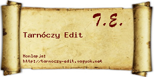Tarnóczy Edit névjegykártya